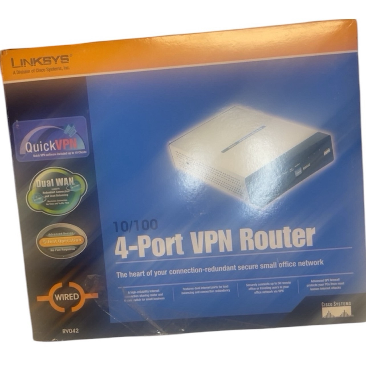 Linksys RV042 Dual WAN VPN Router 4x LAN Rev 1.1 w/ Original Box + Accessories