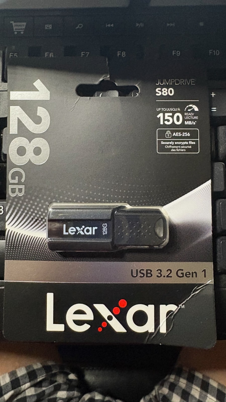 Lexar JumpDrive S80 128GB USB 3.2 Gen 1 Flash Drive 150MB/s AES-256