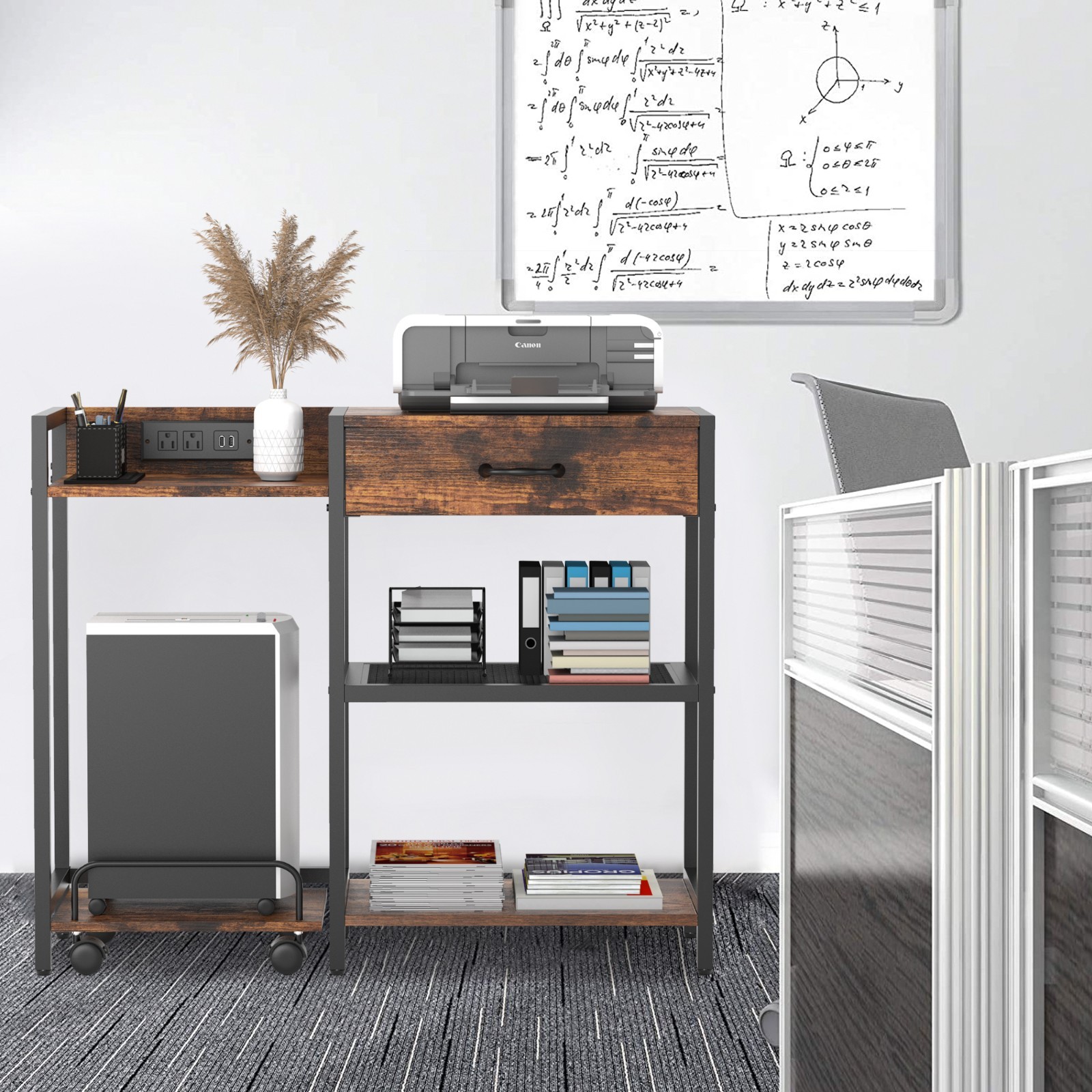 Console Table with Charging Station, Narrow Sofa Table, End Tables