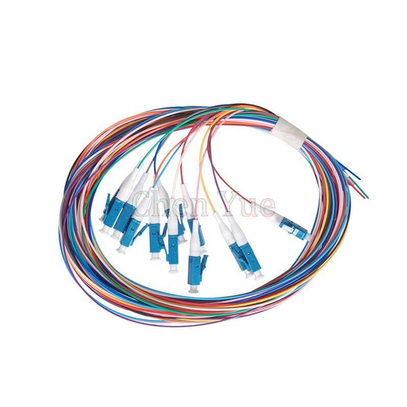 1.5M 12 Color LC UPC Single mode 0.9mm Fiber Optic Bundle Pigtail fiber Cable
