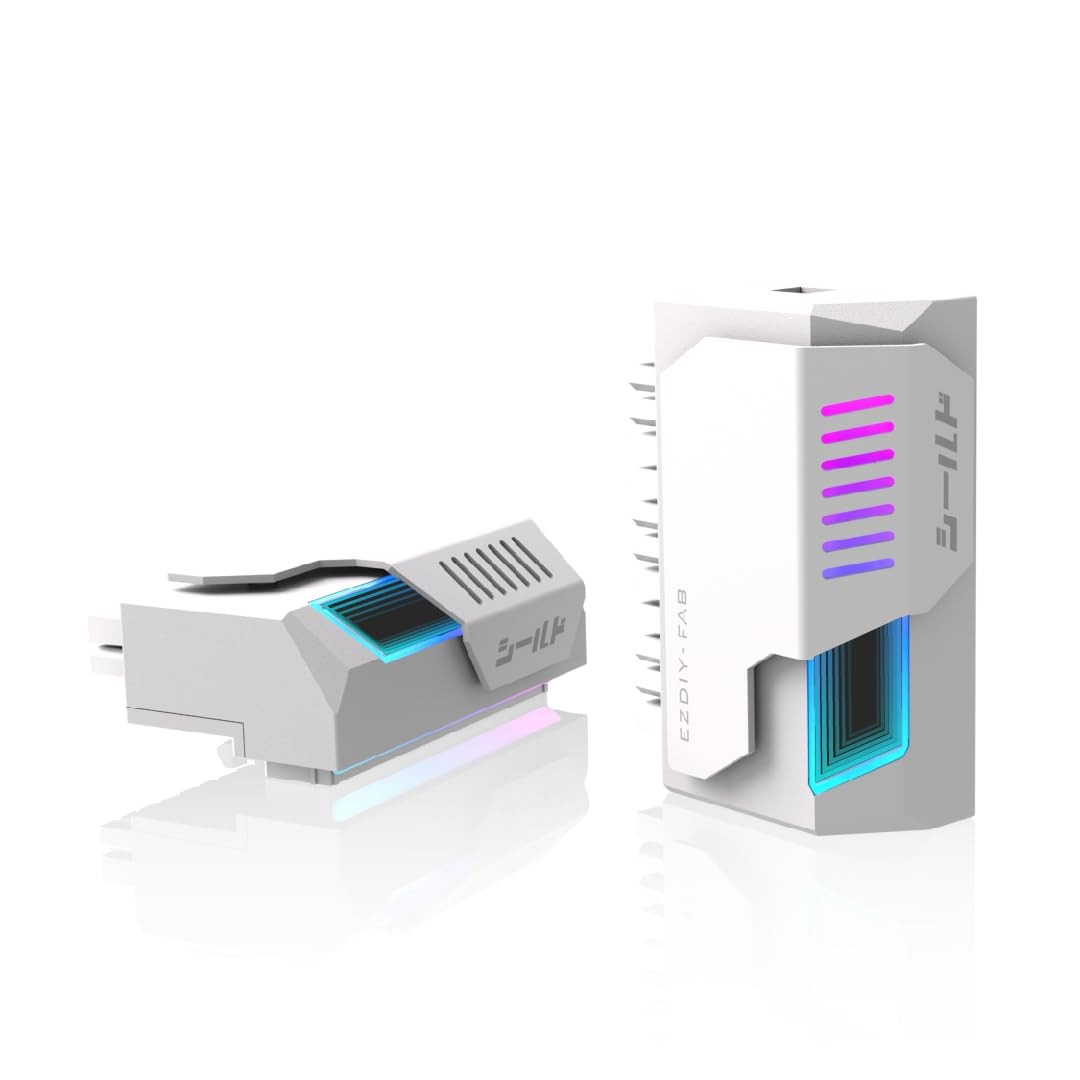 Shield ATX 24-Pin 90° Angle Adapter, Infinity Mirror ARGB, White - AC Adapter White