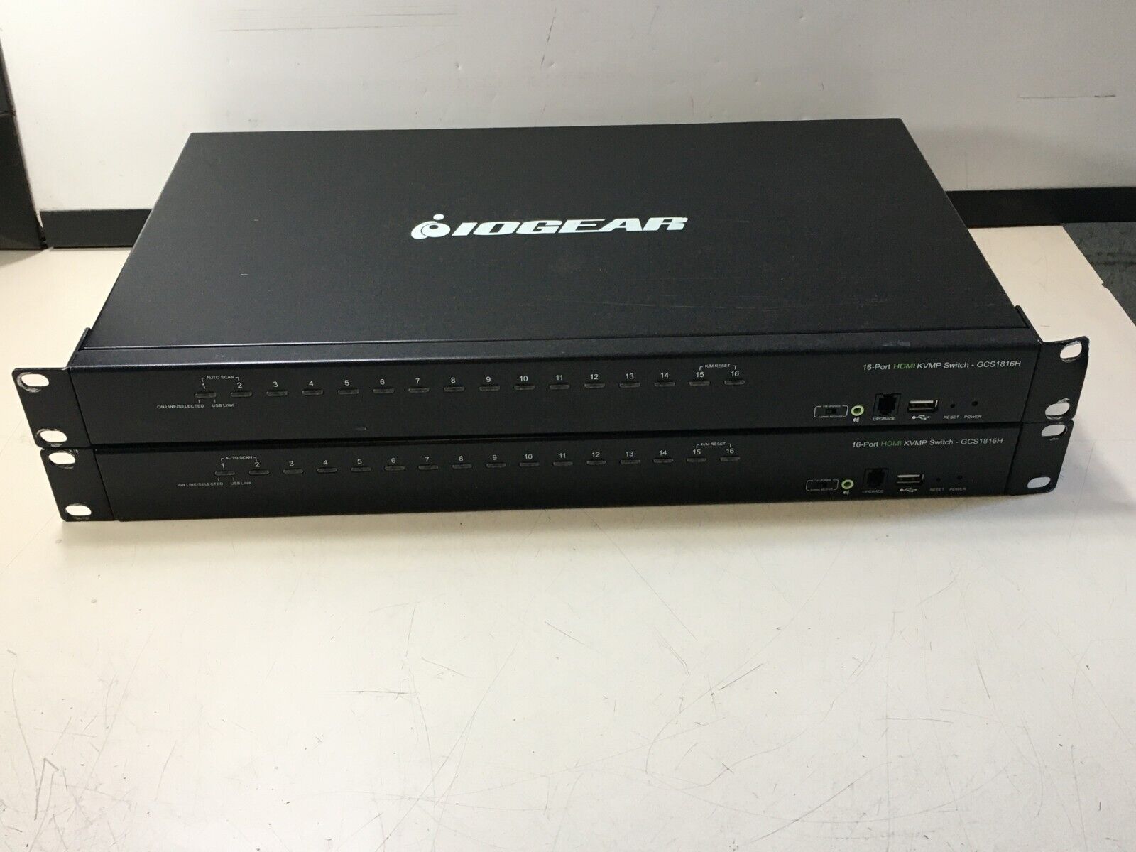 LOT OF 2:  IOGEAR GCS1816H 16-Port USB HDMI KVM SWITCH WITH AUDIO - USED PULL
