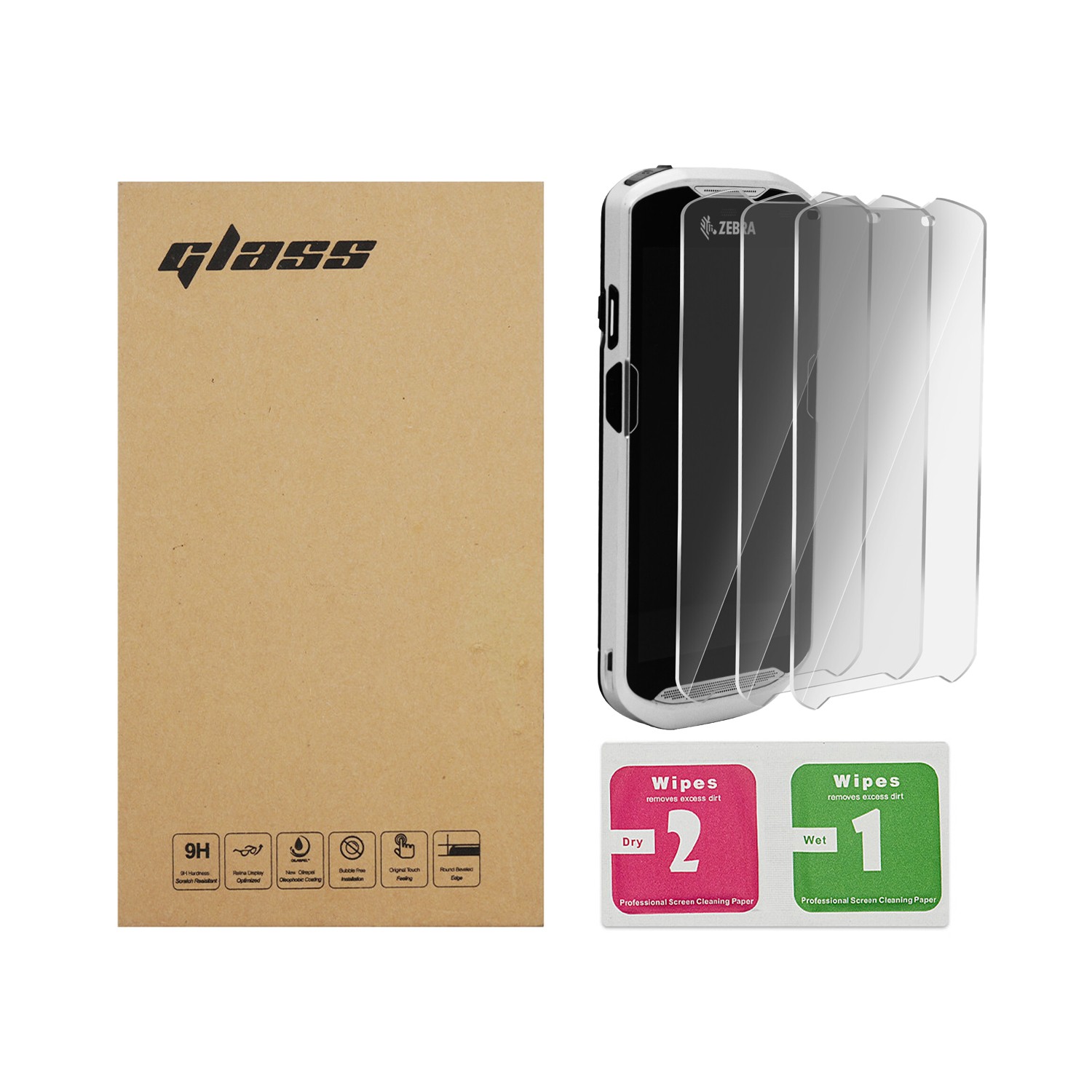 3pcs Tempered Glass Screen Protector for Zebra TC51 TC510K TC52 TC56 TC57