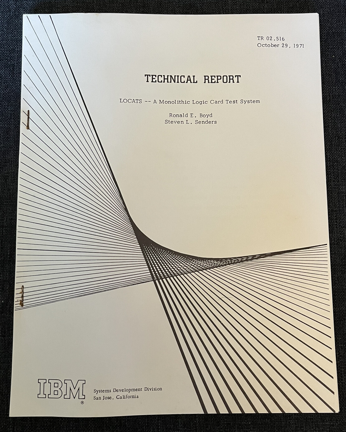 Vtg IBM Technical Report LOCATS Monolithic Logic Card Test System Computer
