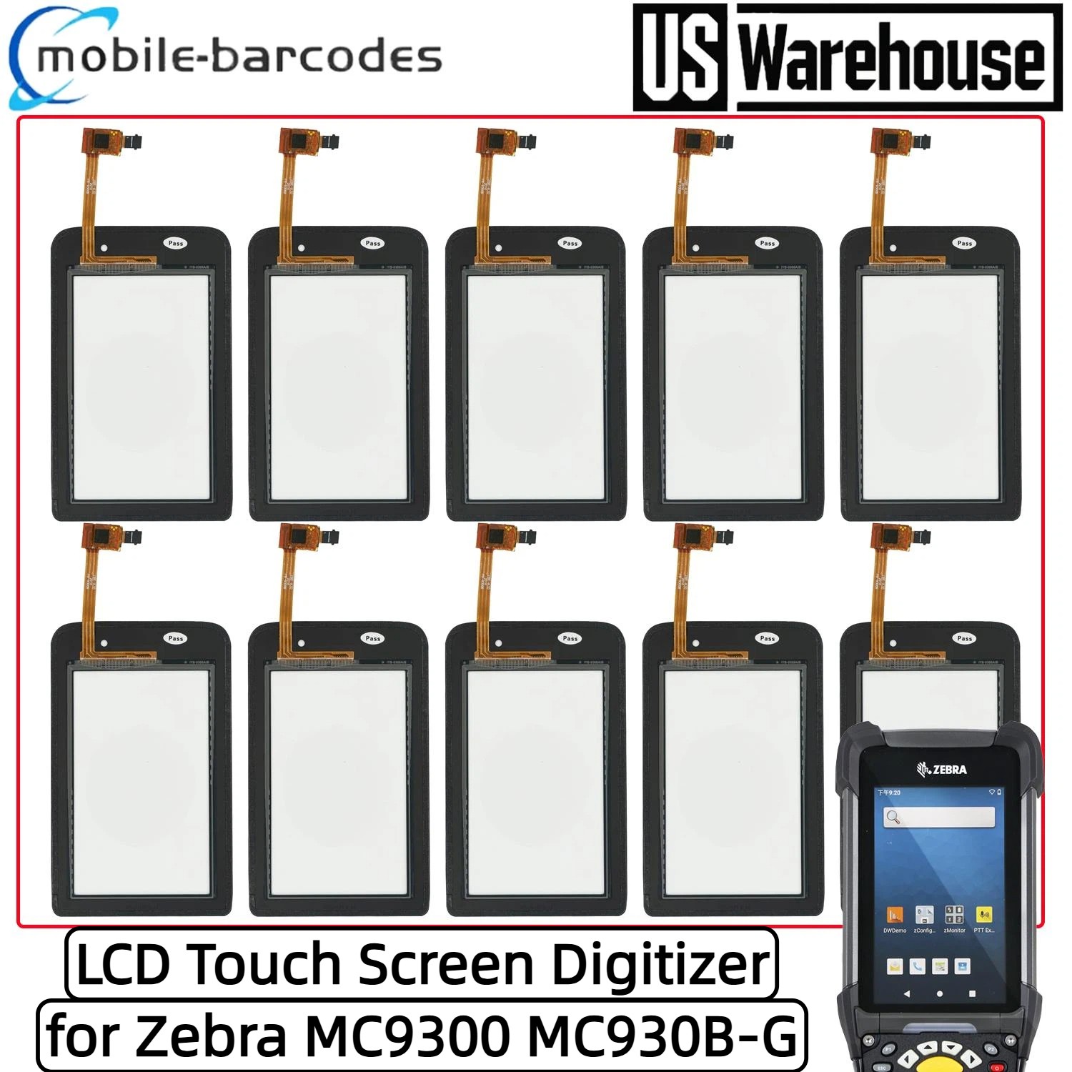 10X MC9300 Touch Screen Digitizer for Zebra MC9300 MC930B-G Barcode Scanner OEM