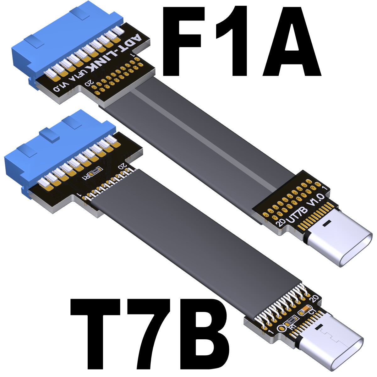 ADT-Link USB3.0 Interface Expansion Adapter Cable Type-C to 19P/20P Motherboard