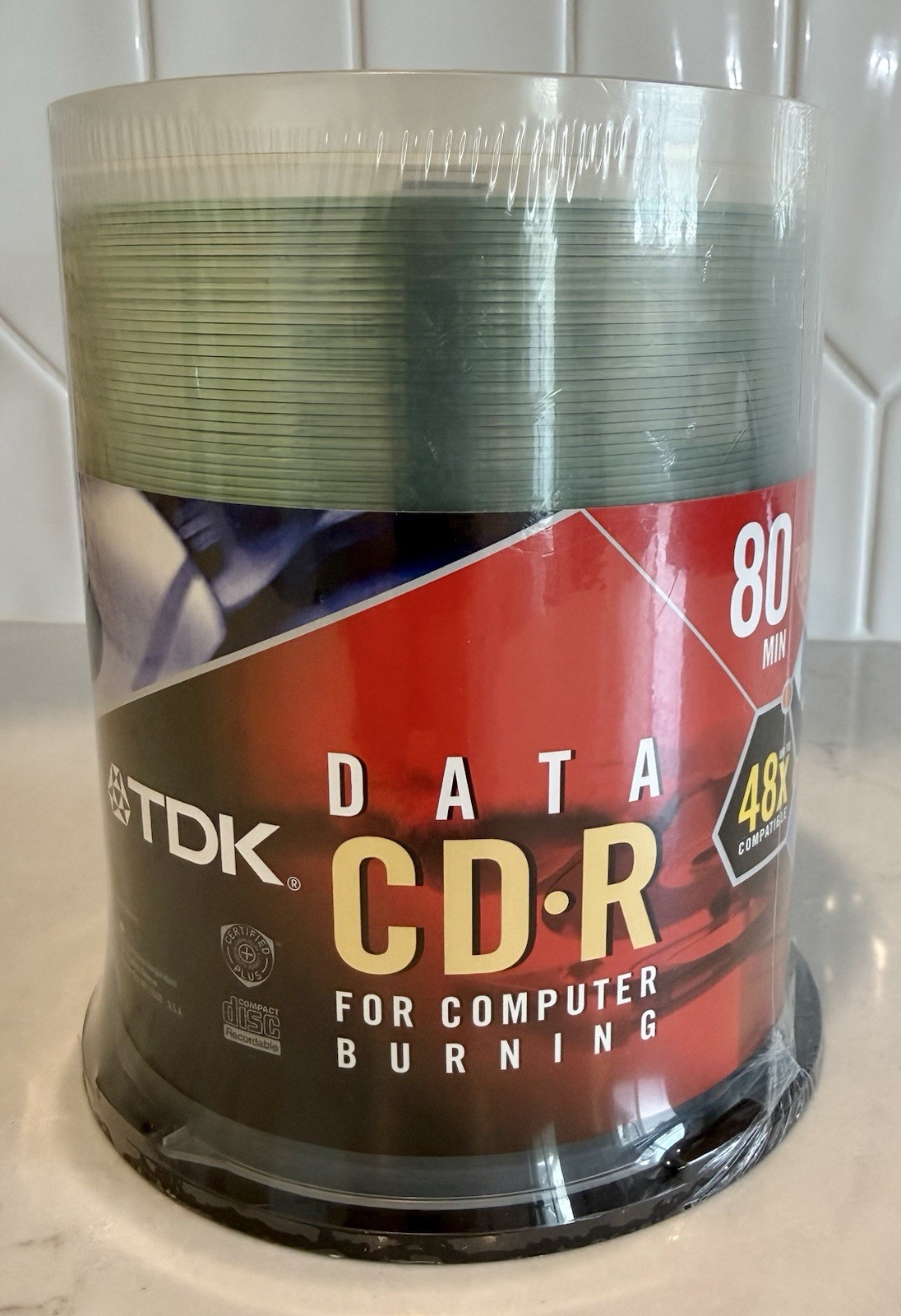TDK Data CD-R Computer Burning 80min 700MB 100pk 48x Compatible Writable Surface