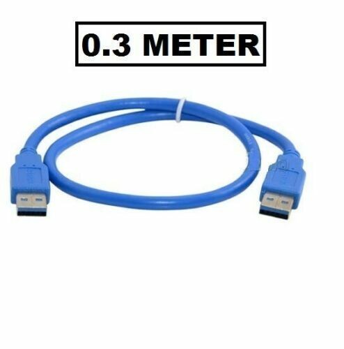 USB Male to Male Cable 3.0 A High-Speed Data Transfer Cord - Blue 0.3m to 5m