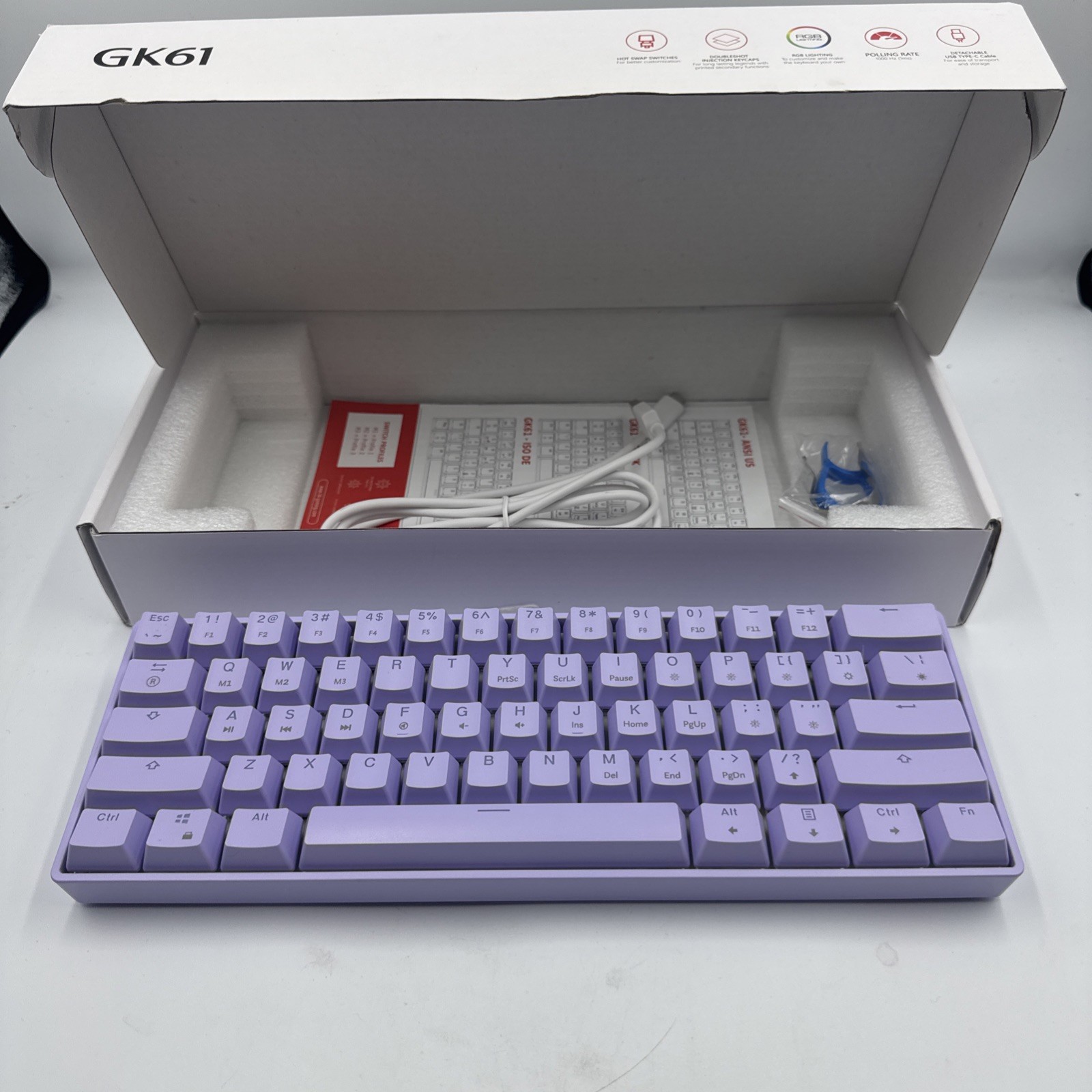 HK RGB Gaming Keyboard Never Used Purple