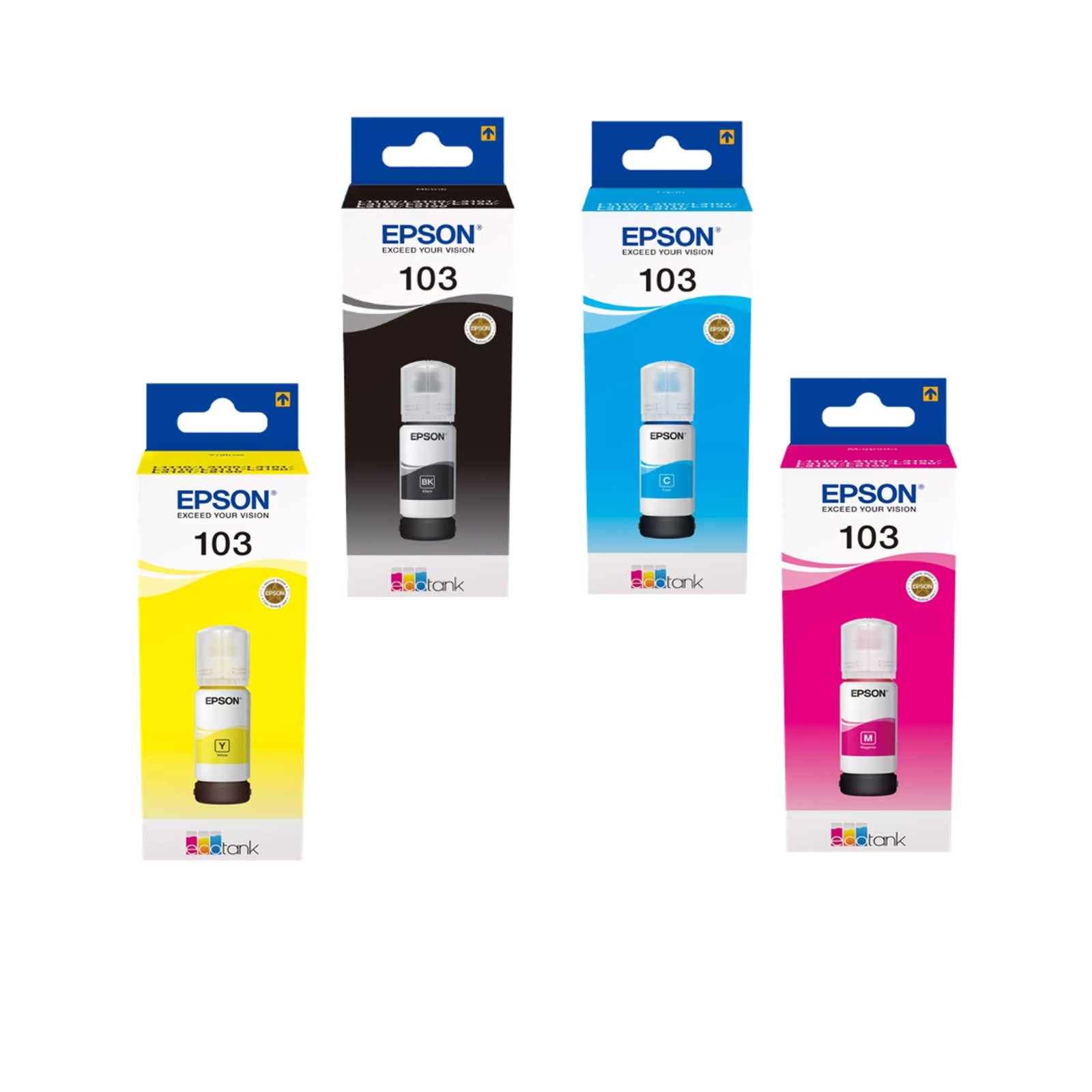 Original Epson 103, Ink Bottles Multipack Black, Cyan, Magenta, Yellow 4 Pack