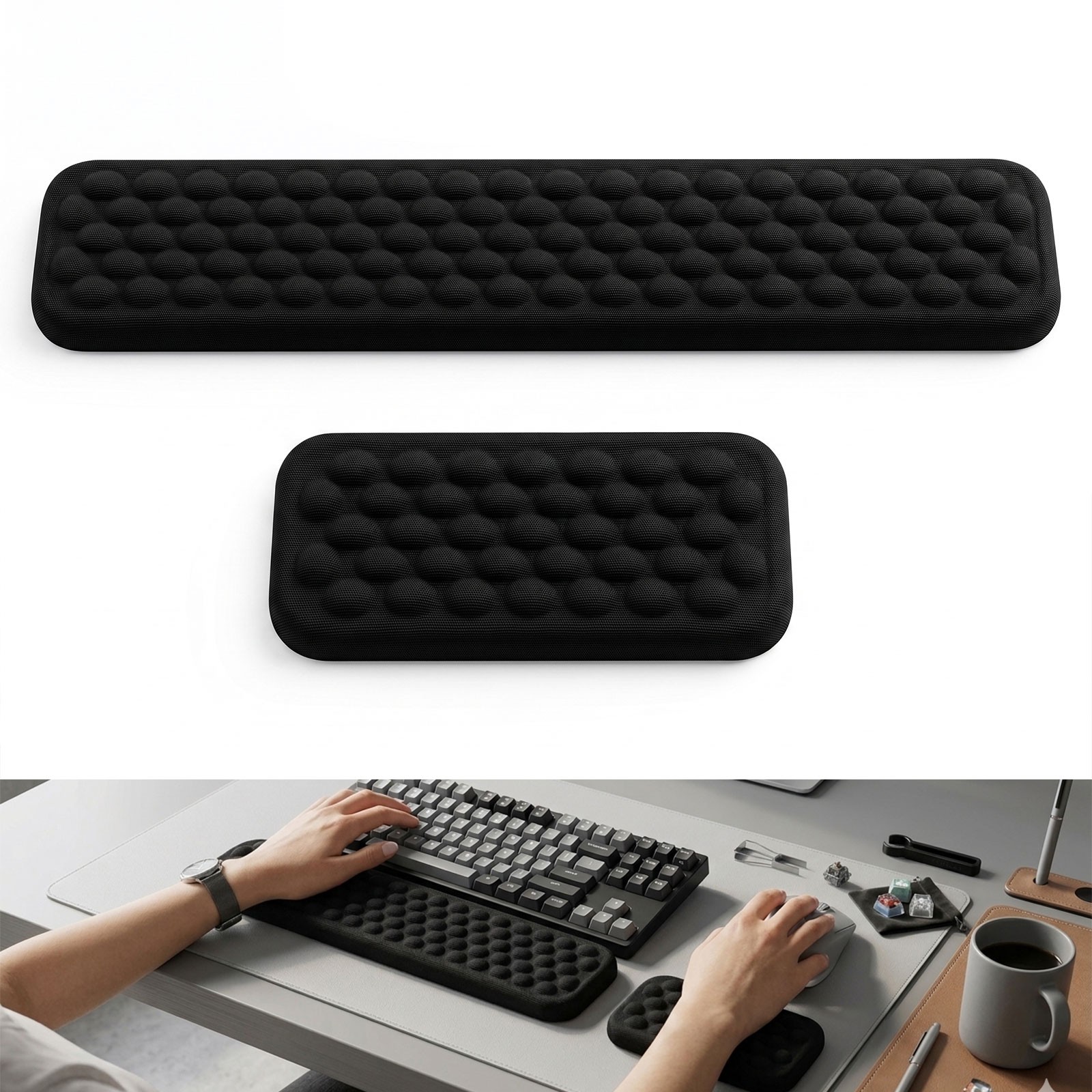 Memory Foam Keyboard Mouse Wrist Rest Pad Ergonomic Support for Office PC Laptop