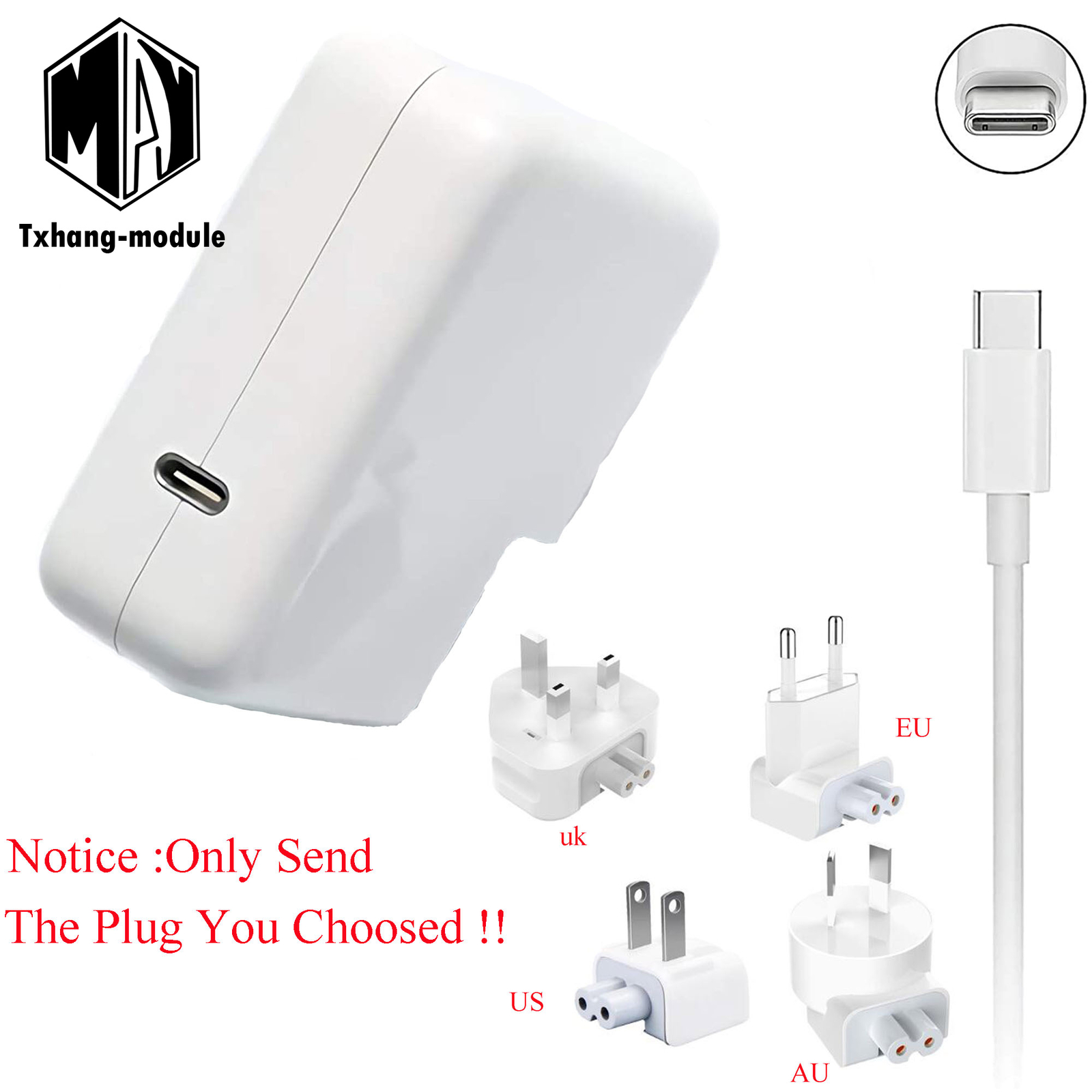 87W MacBook Pro Charger Replacement USB-C to Type-C AC Power Adapter MacBookA2TM