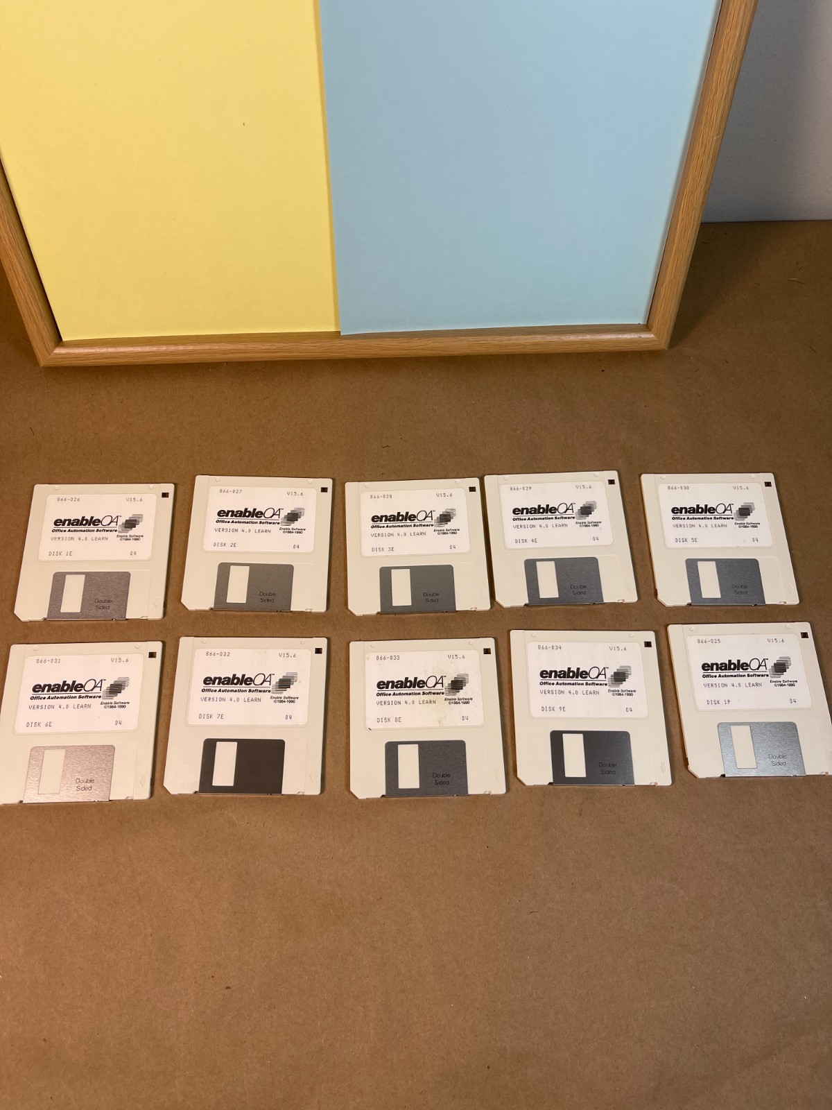 Enable/OA Version 4.0 Learn 10 Disk 3.5 Floppy Set Vintage DOS Software 1990