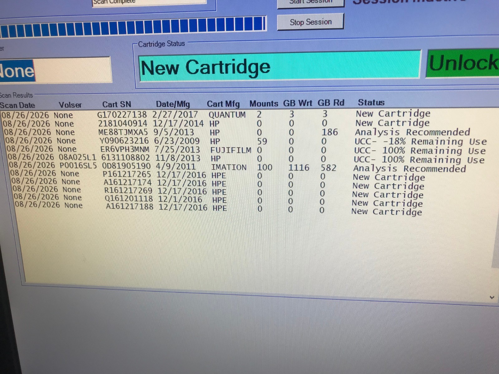 Imation Secure Scan ISS-LTOA reads LTO wrapped Ultrium Tape cartridge History