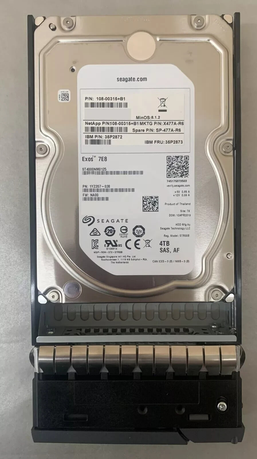 NETAPP X477A-R6 108-00315 4TB 7.2K SAS HDD for DS4243 DS4246 Storage