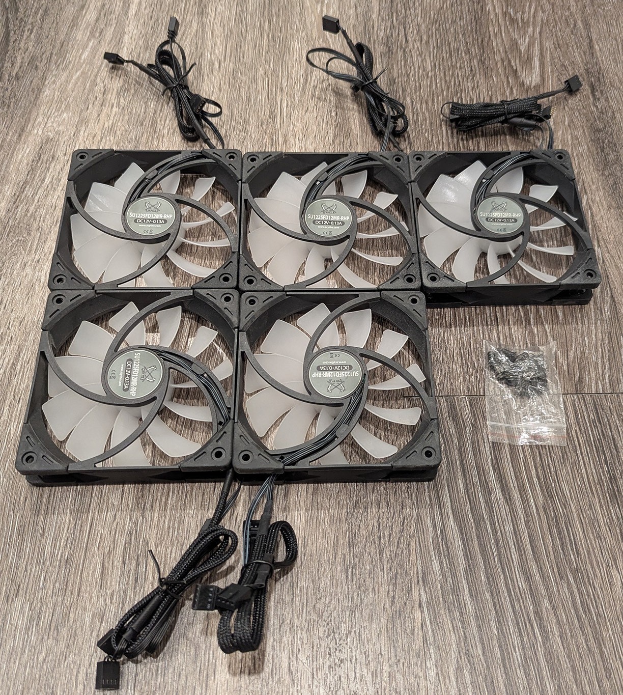 5x SCYTHE Kaze Flex 120mm Square RGB LED PC Case Radiator Fan PWM 300-1200 RPM