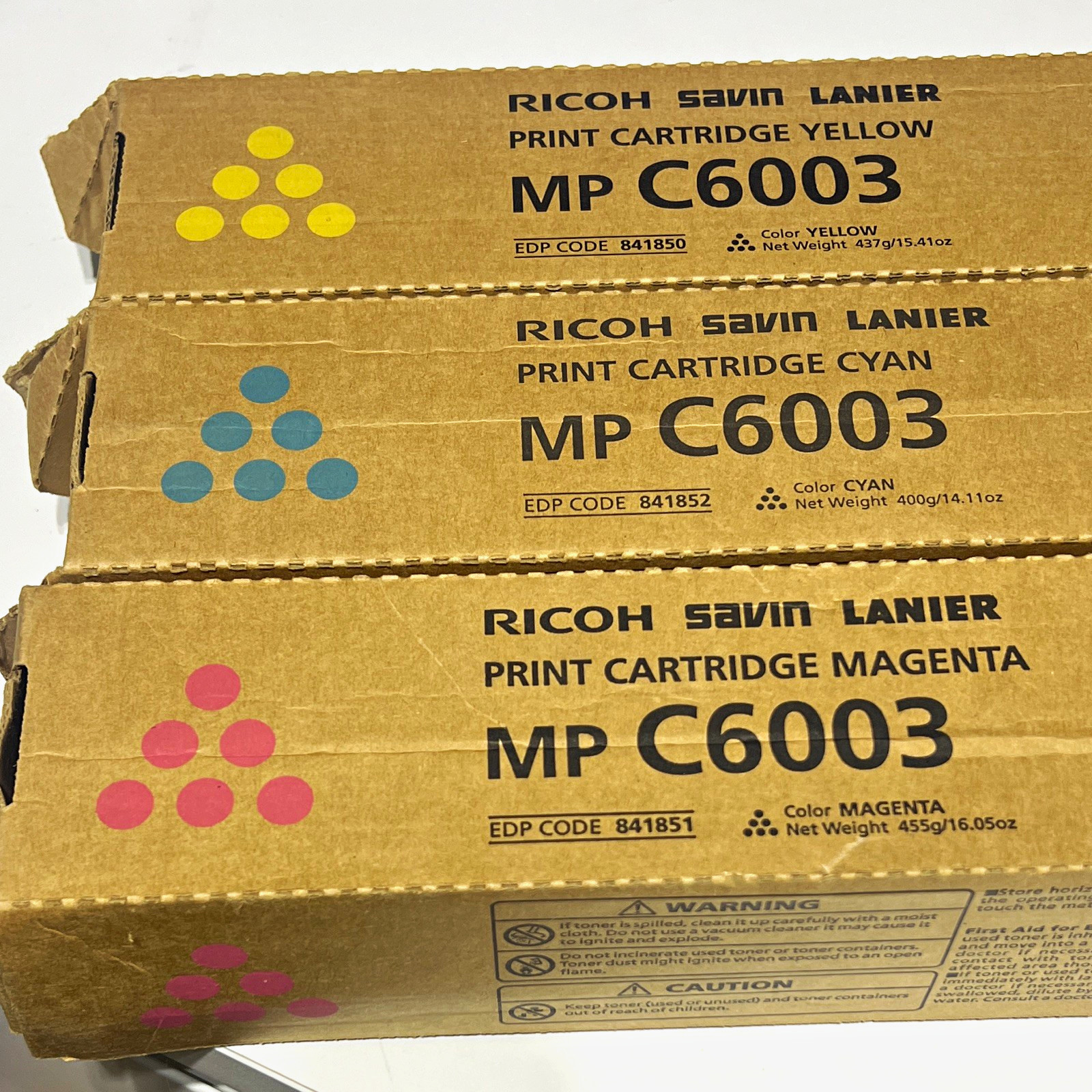 3 color - Ricoh MP C6003 Genuine CMY Toner Cartridge Set for Ricoh Savin Lanier