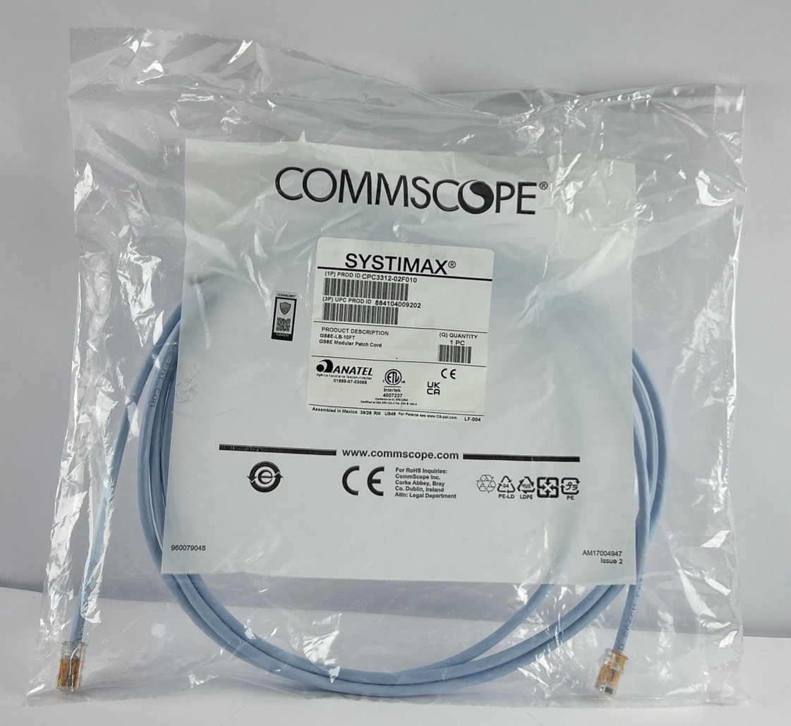 CommScope CPC3312-02F01 GigaSPEED XL GS8E Light Blue Network Patch Cable