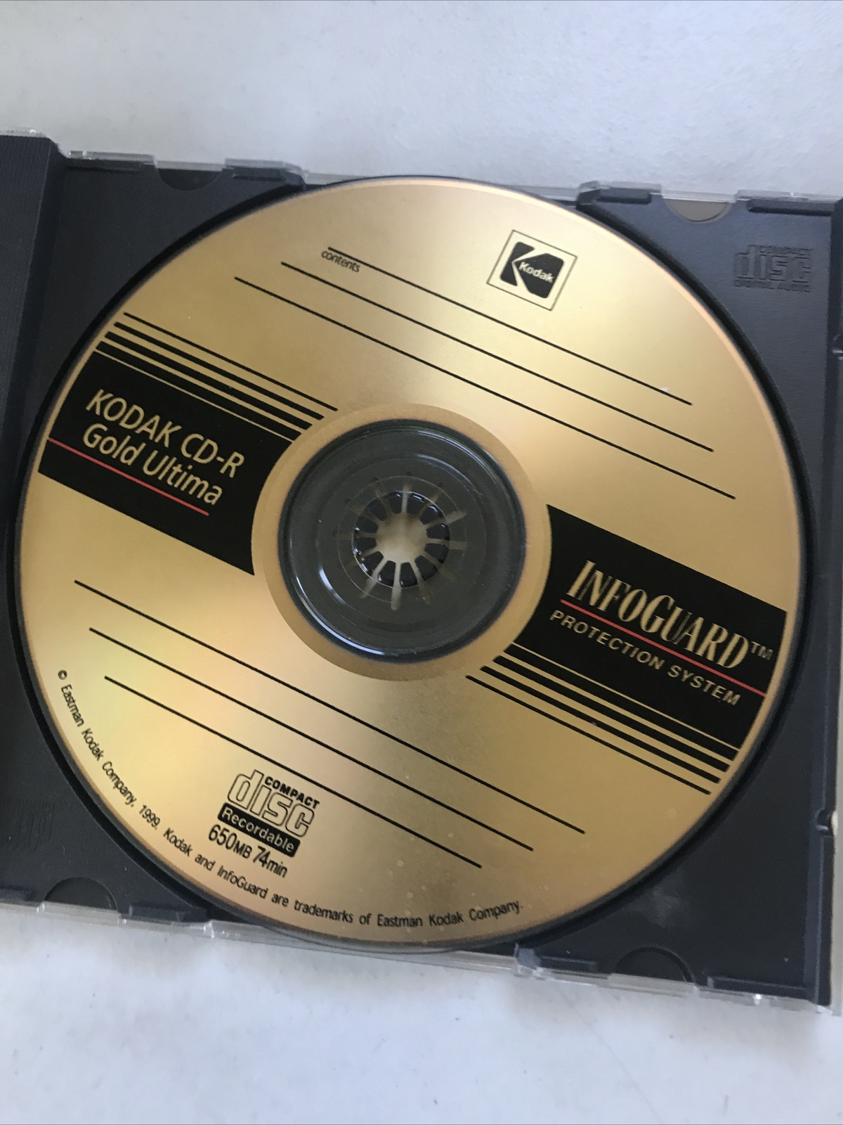 kodak CD-R Gold Ultima 650 MB 74 Min Infoguard Protection System