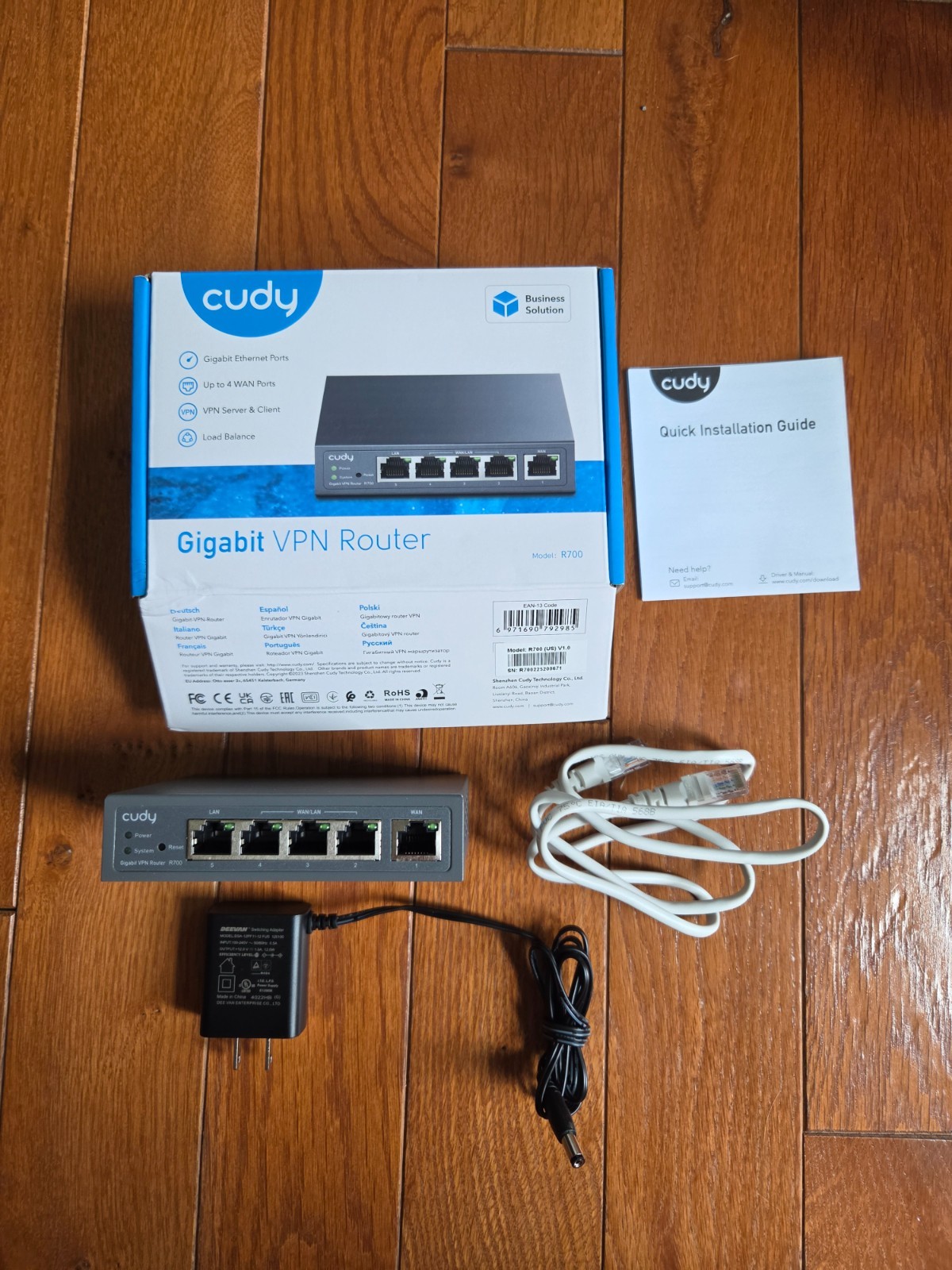Cudy R700 Gigabit Multi-WAN VPN Router WireGuard OpenVPN Load Balance 5 Port