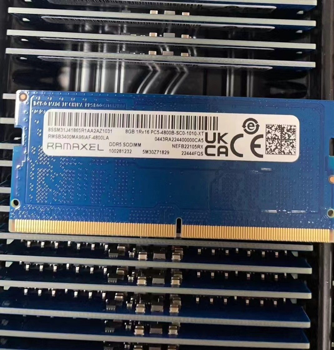 LENOVO RAMAXEL 8GB DDR5 4800 Laptop SODIMM RAM 1Rx16 PC5-4800B-SC0-1010-XT 262p