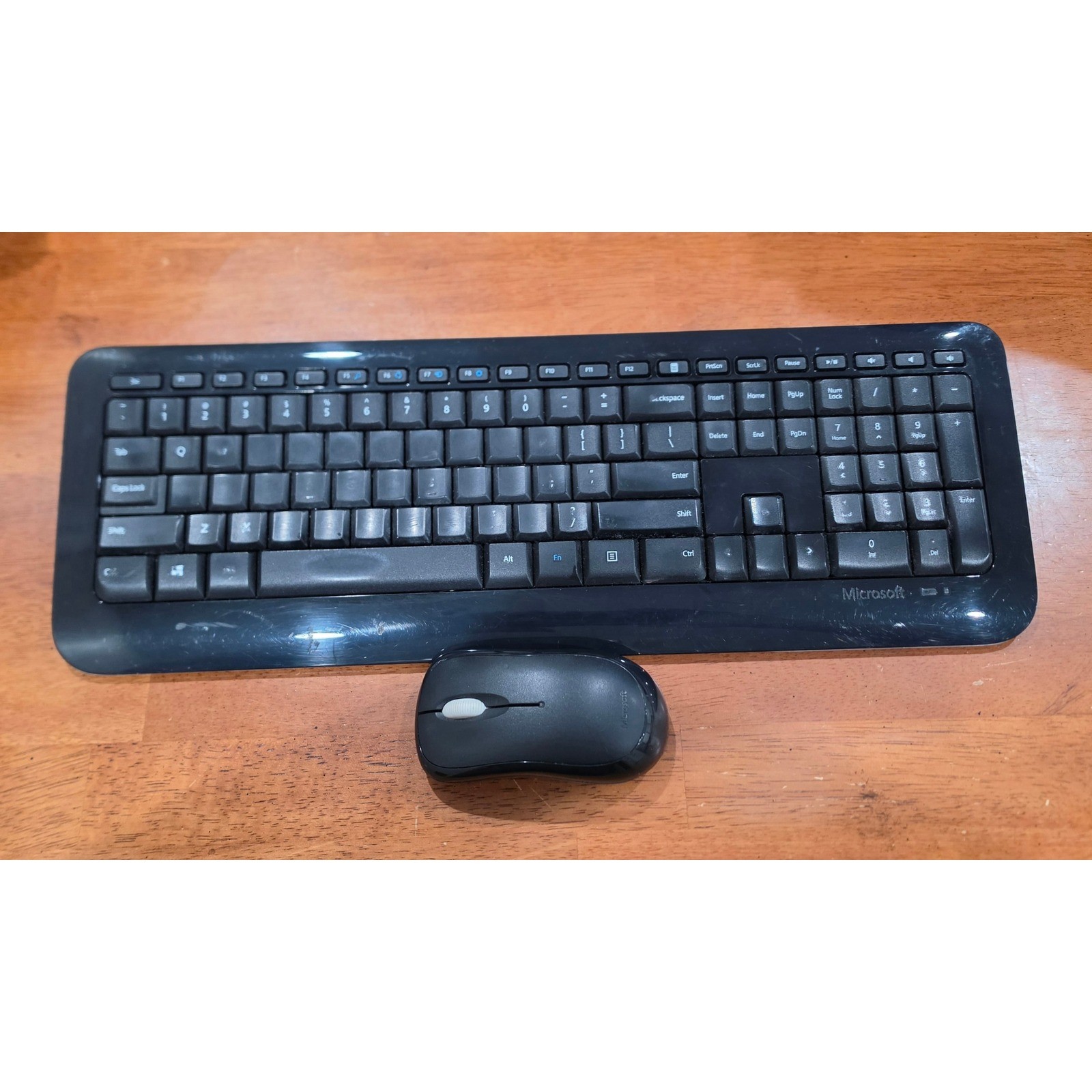 Microsoft Wireless Keyboard 850 Mouse 1000 Set Black USB tested and works