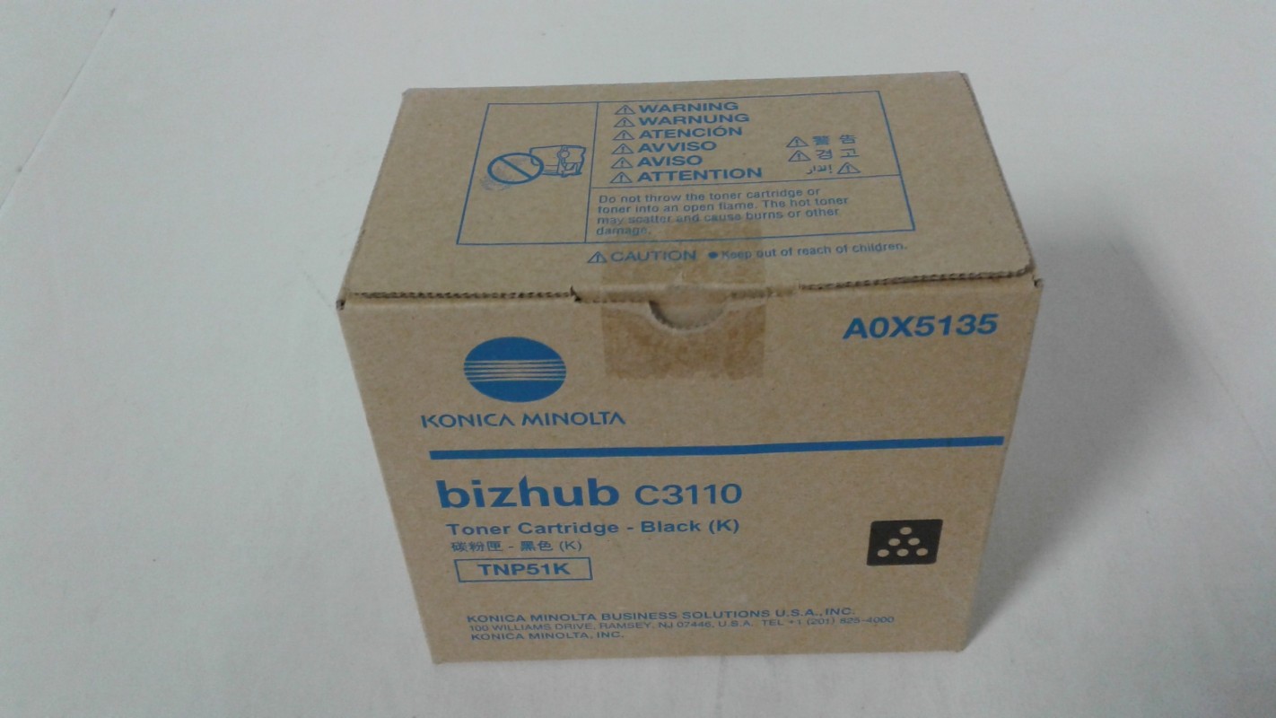 Konica Minolta TNP-51 Toner Ctg A0X5135 Black for Konica Minolta bizhub C3110