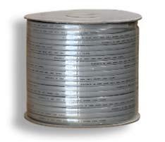 RiteAV Bulk Raw 8C 28 AWG Flat Modular Silver Satin Cable (No Ends) 1000FT