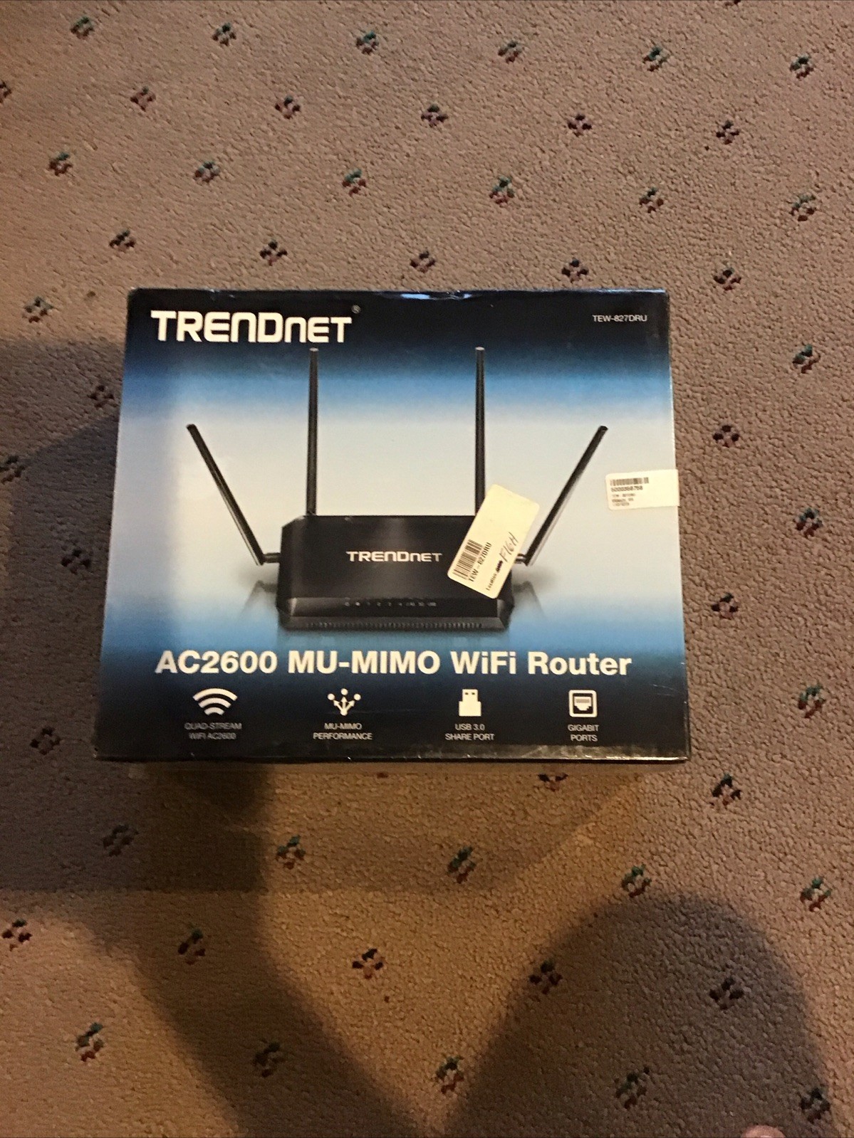 TRENDnet AC2600 MU-MIMO WiFi Router Dual Band Gigabit TEW-827DRU Black