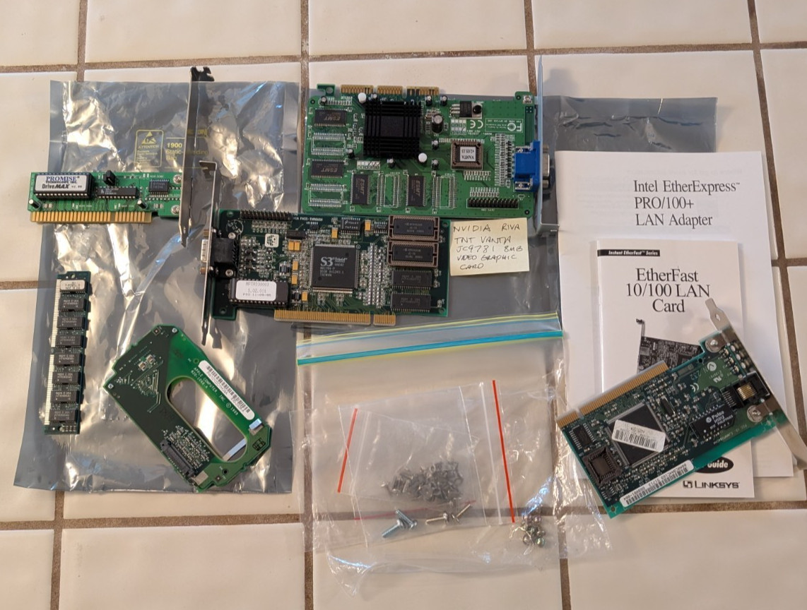 Vintage MAC 6pc Lot MACINTOSH Apple Computer CARDS w/BOXES Docs + MORE See Pics