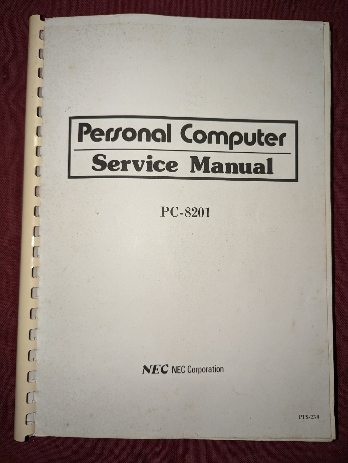 NEC SERVICE MANUAL PC8201 Portable Computer circa 1984