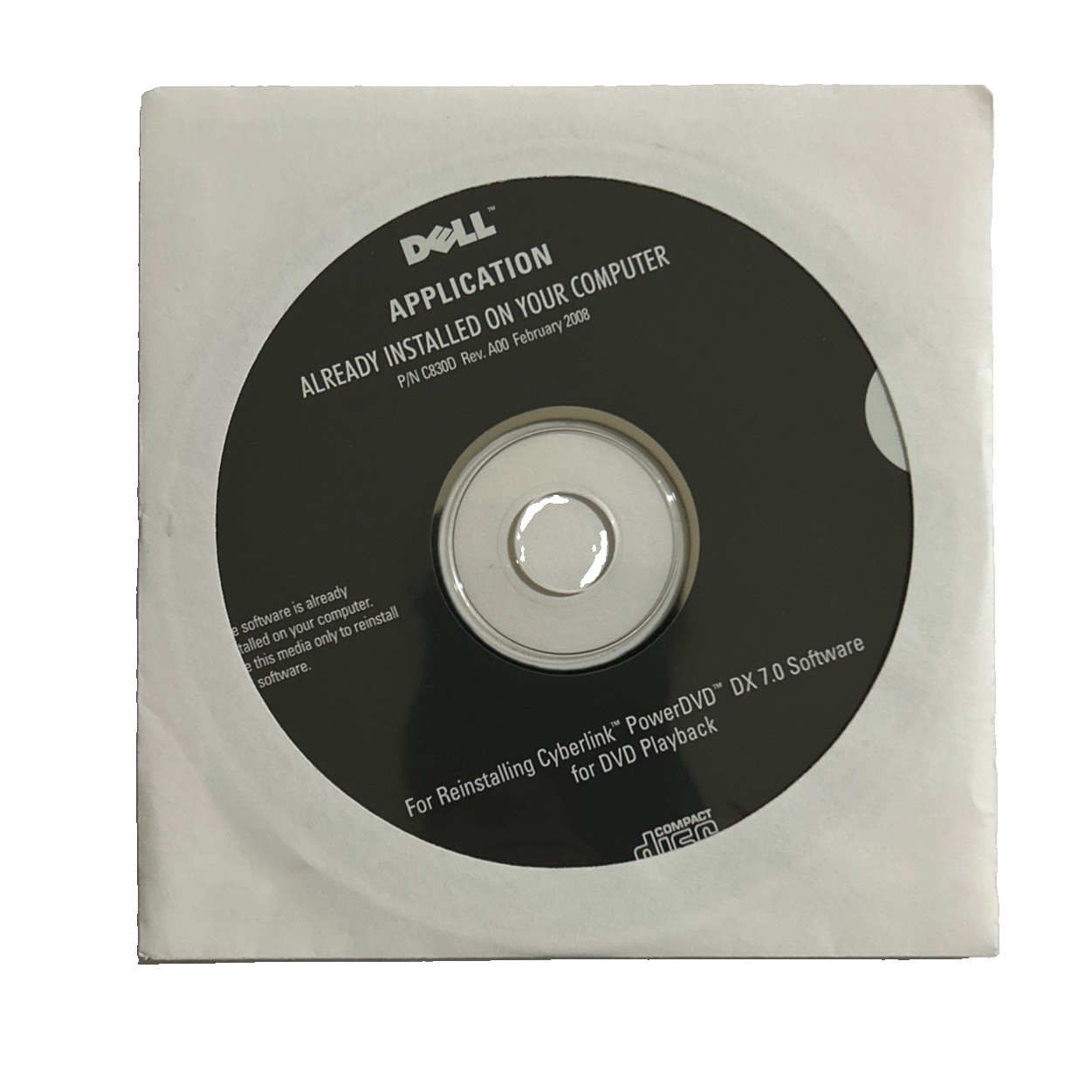 Dell Application Reinstall Cyberlink Power DVD/DX 7.0 Software for DVD Playback