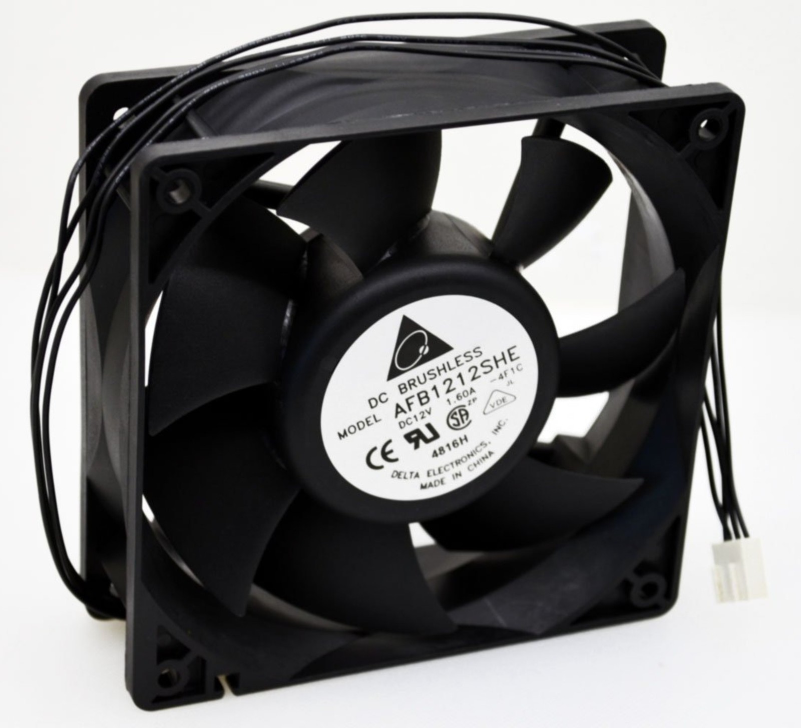 Delta AFB1212SHE 4-Pin PWM Server Case Water Cooling Fan 151CFM 120mmx38mm