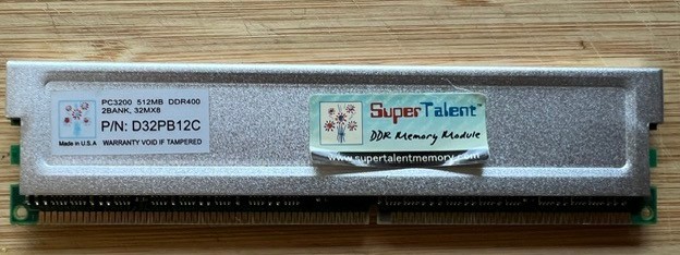 D32PB12H Super Talent 512 MB DDR-400 PC3200 Memory Stick
