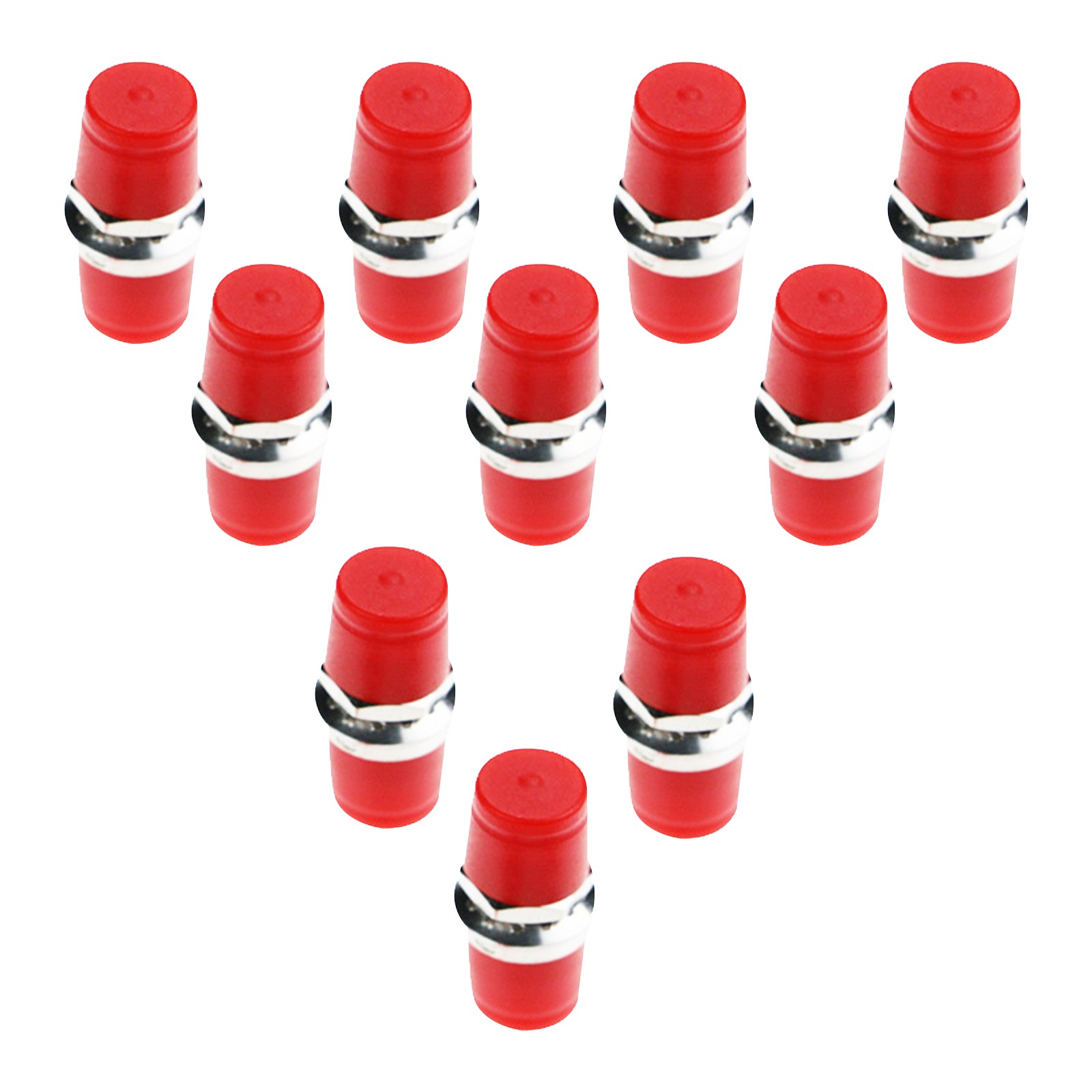10 Pcs New FC-FC/PC Fiber Optic Adapter Coupler Connector Female to Female RED