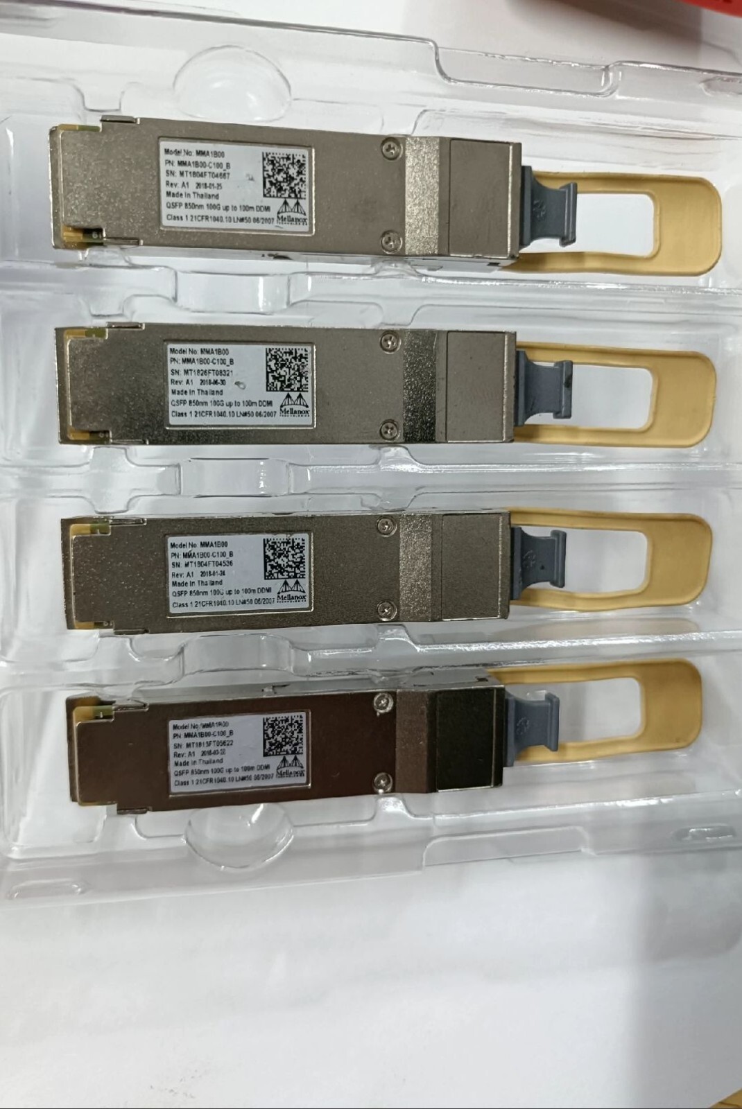 1pcs Mellanox Technologies MMA1B00-C100 100Gb/s QSFP28 Optical Transceiver