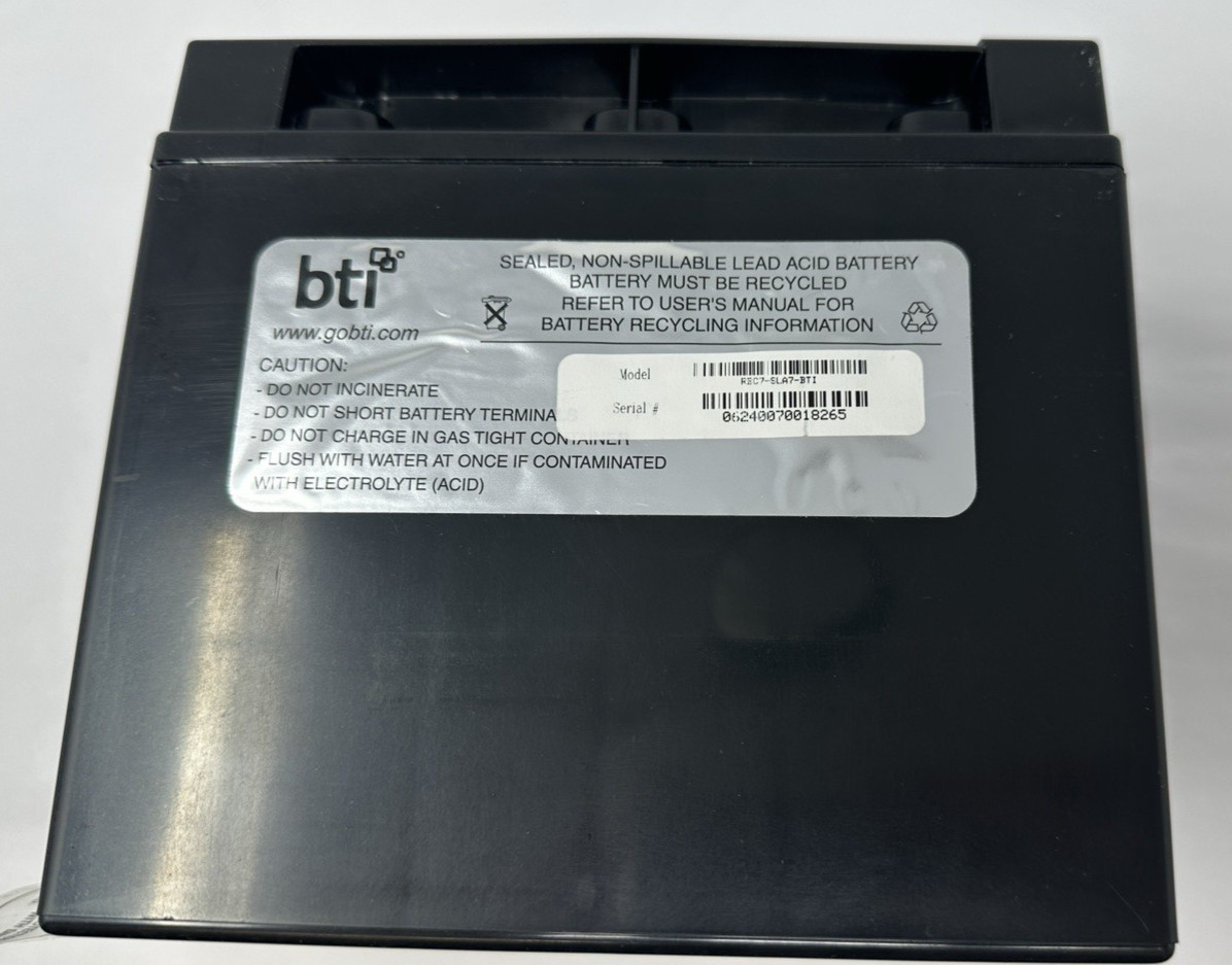 NEW BTI Replacement UPS Battery for APC RBC7 - 12V DC Lead Acid 