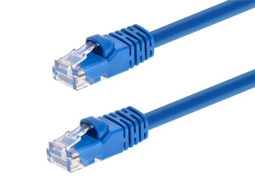 Monoprice Cat5e Ethernet Cable 7FT 24AWG 350MHz UTP Bare Copper Blue