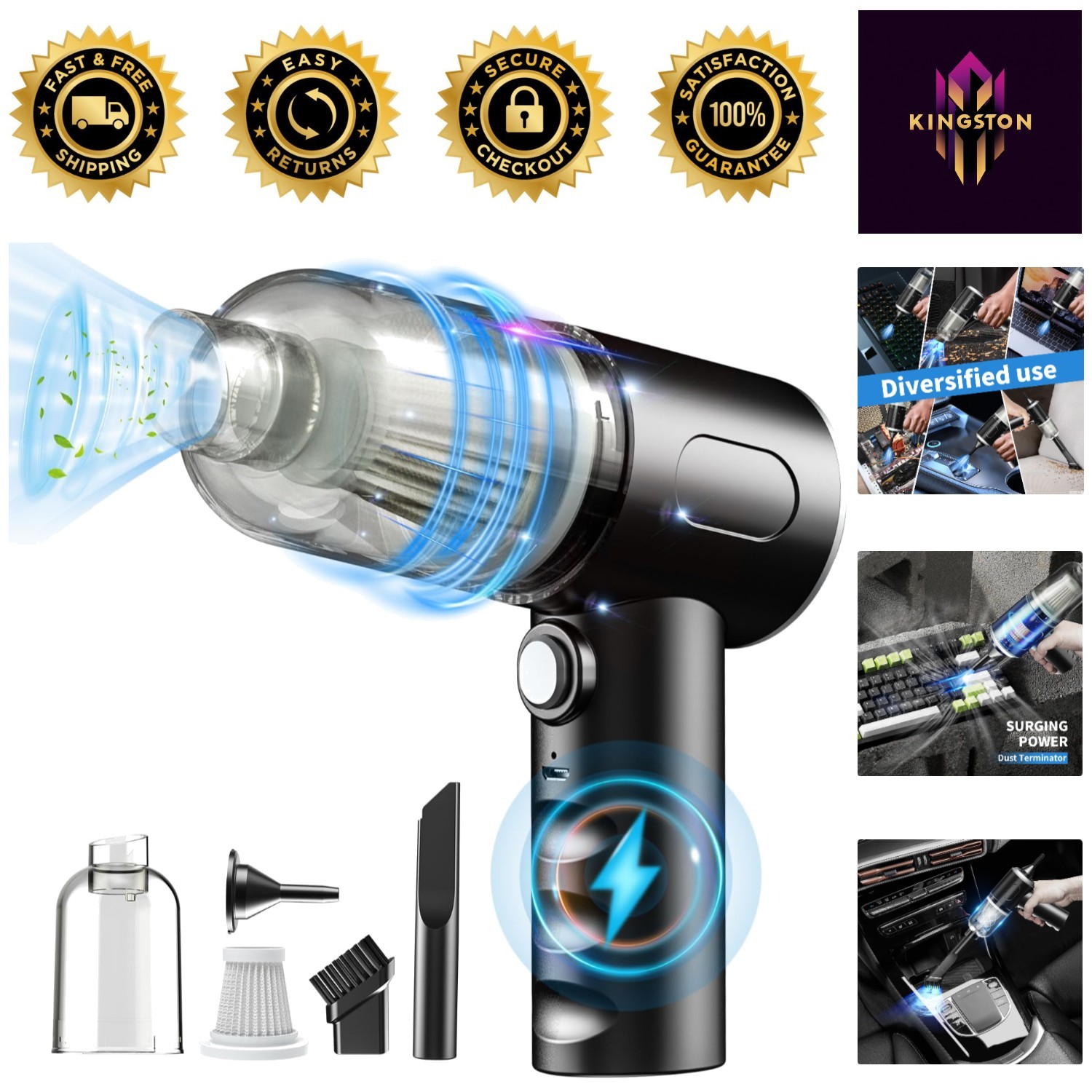 Rechargeable Air Duster with Nozzles: Ultimate Keyboard and Electronics Cleaner