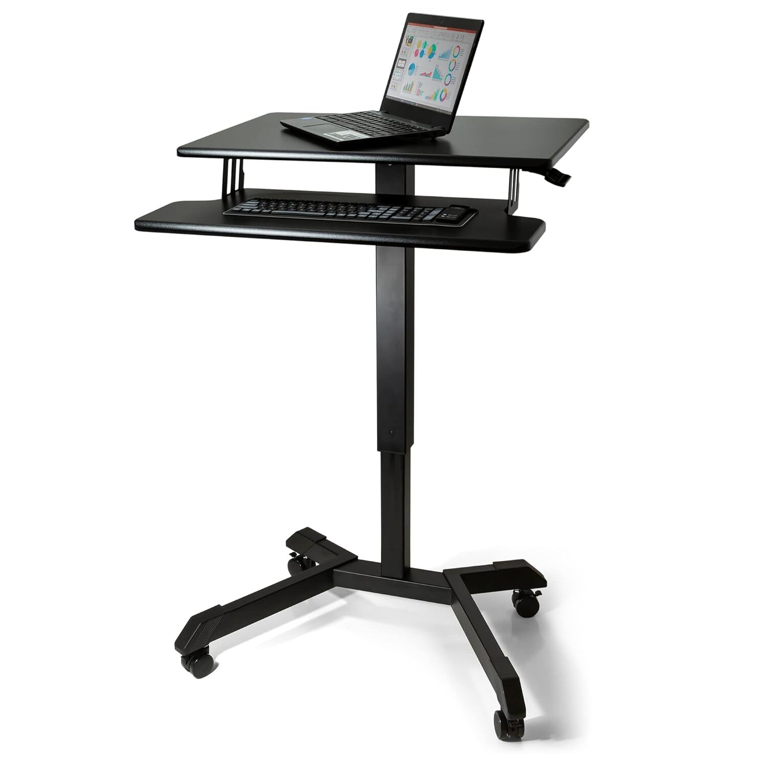 Victor DC550 High Rise Collection Mobile Adjustable Standing Desk Black 