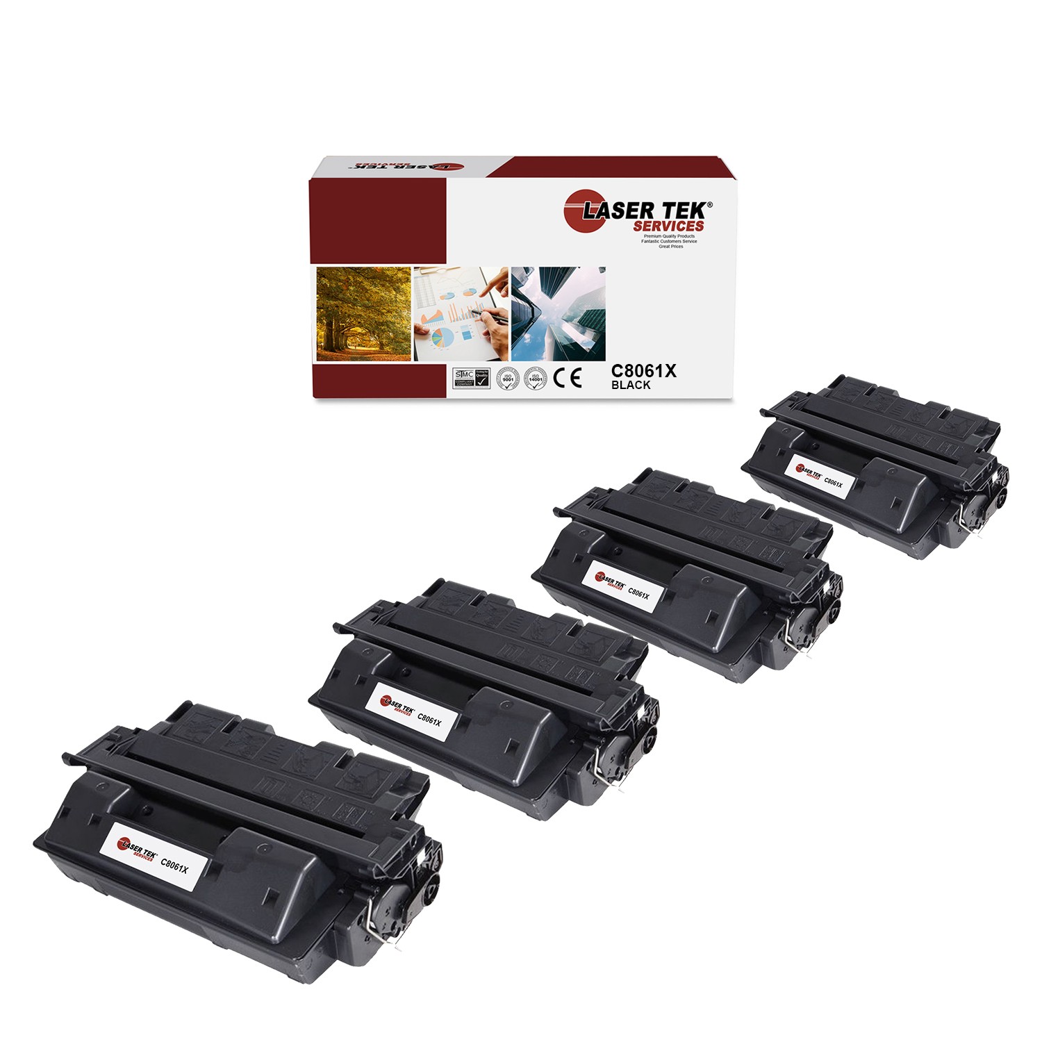 4Pk LTS 61X C8061X Black HY Compatible for HP LaserJet 4100 4100dtn 4100n Toner