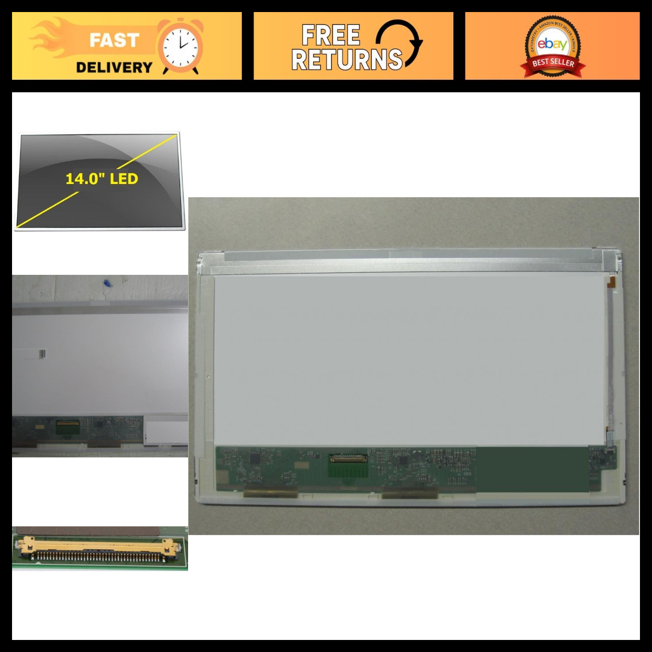 14" LED WXGA Replacement Screen 1366x768 for Laptops - New, High Quality Display