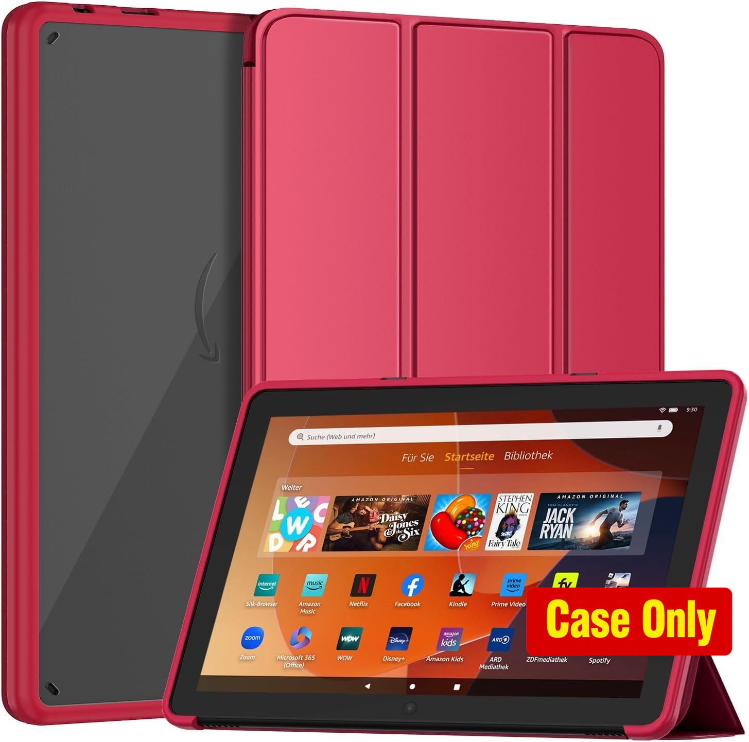 Lightweight Shockproof Tablet Case with Trifold Stand, Auto Wake/Sleep Function
