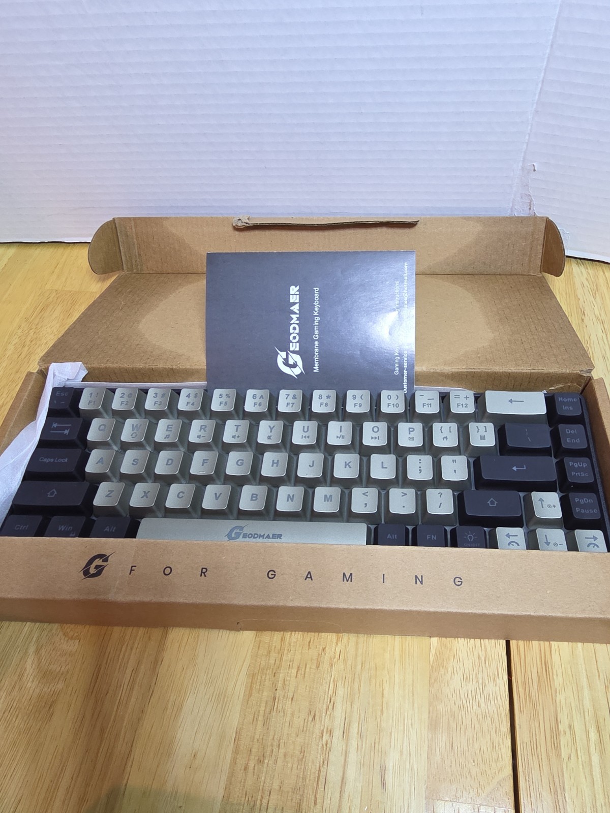 GEODMAER 65% Gaming Keyboard Wired RGB Backlit 68-Key Compact Grey Black #RF4D