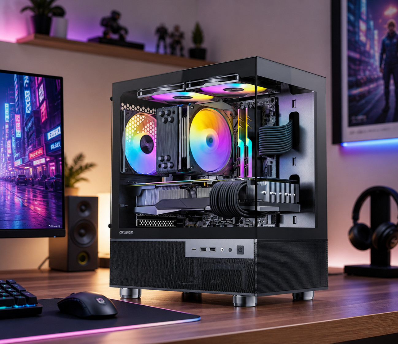 ARGB Gaming Desktop i7 PC Up to 64GB RAM 1TB SSD RTX 5060 Win11 Wifi