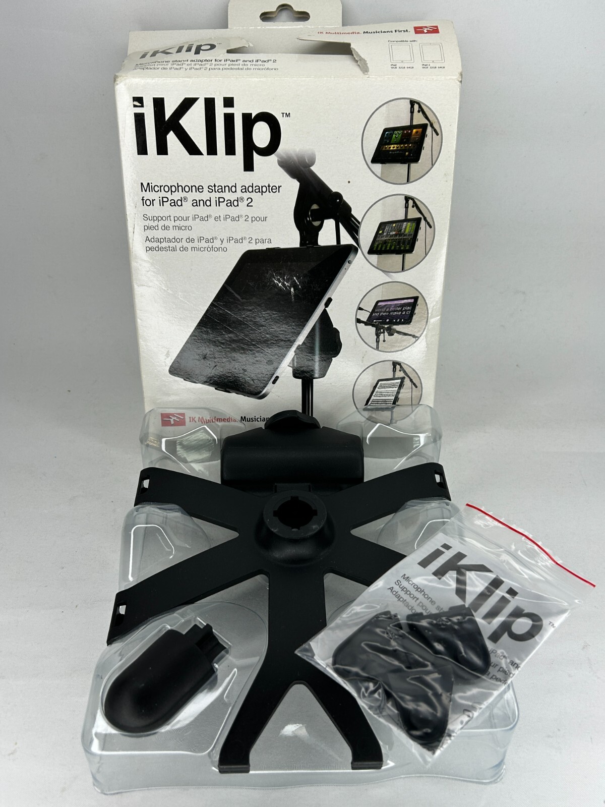 IK Multimedia iKlip Universal Mic Stand Support for iPad & Tablets New Open Box