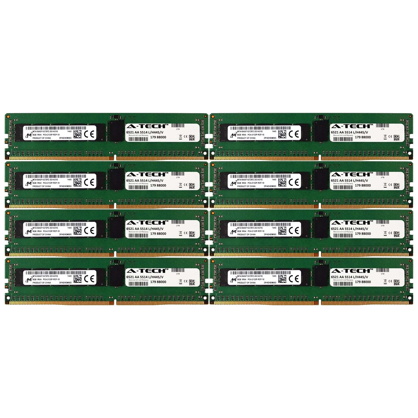 DDR4 2133MHz Micron 64GB Kit 8x 8GB HP ProLiant WS460c BL460c WS460c Memory RAM