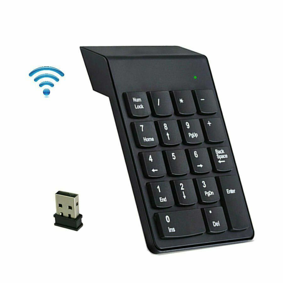 2.4GHz Wireless USB Number Pad Numeric Keypad Keyboard 18 Keys For Laptop PC USA
