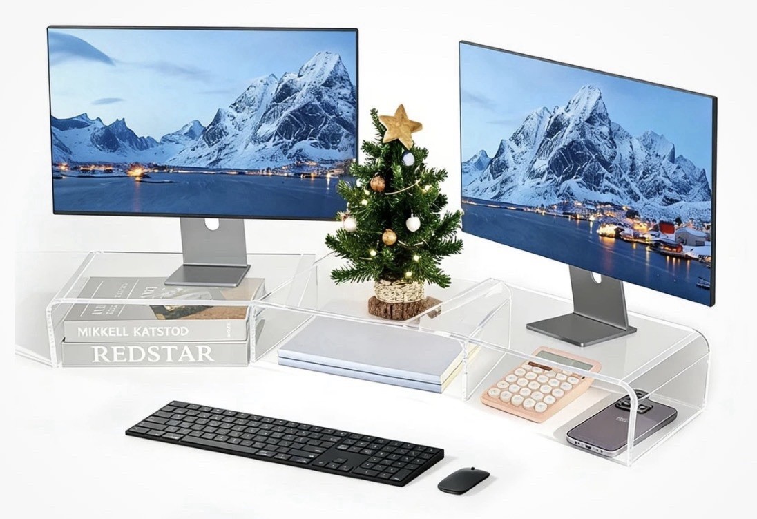 Acrylic Monitor Stand , Clear Monitor Stand for Desk, Computer Accessories
