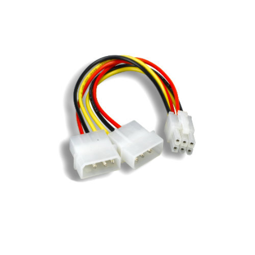 [10X] 8" Computer Video Card Power Cable 2x 5.25" Molex 4Pin to PCI Express 6Pin